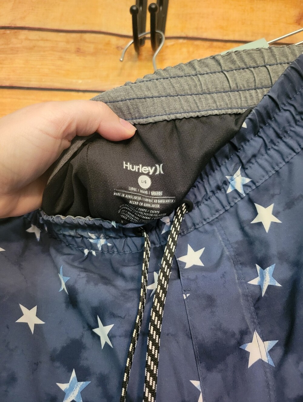 Hurley Men's Navy Star-Print Swim Board Shorts L - Picture 2 of 3